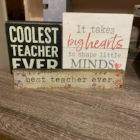 3 Teacher Wooden Plaques - Picture 2 of 6
